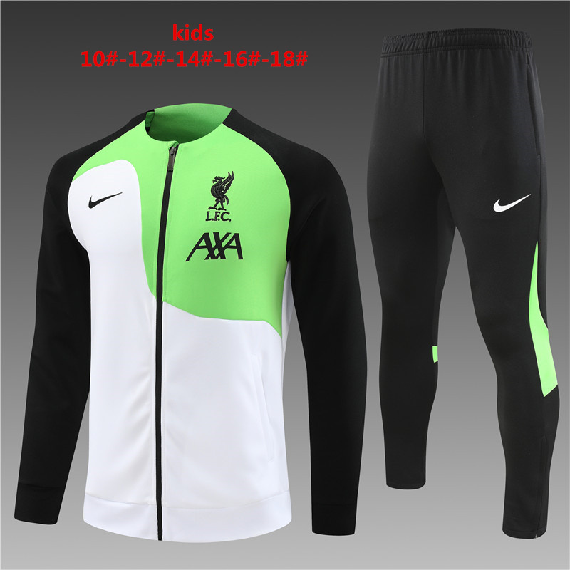Kids Liverpool 22/23 Tracksuit - White/Green